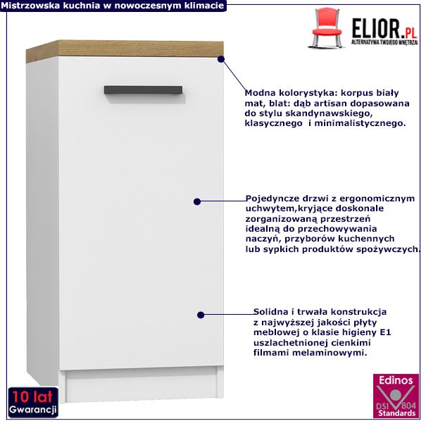 Biała szafka kuchenna Igaris 5X