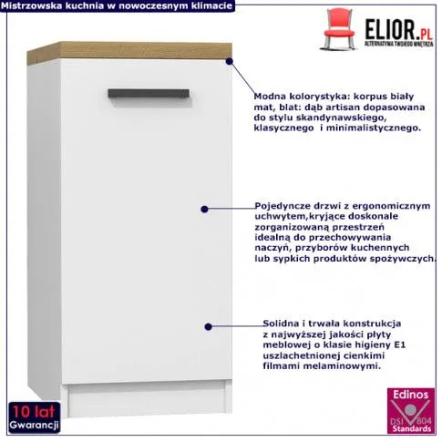 Fotografia Biała stojąca szafka do kuchni Igaris - 5X z kategorii Szafki kuchenne