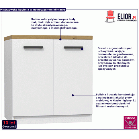 Fotografia Biała dolna szafka kuchenna - Igaris 6X z kategorii Szafki kuchenne
