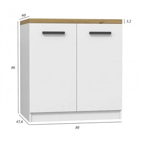 Szczegółowe zdjęcie nr 5 produktu Biała dolna szafka kuchenna - Igaris 6X