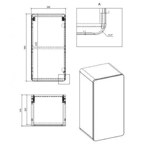 Szczegółowe zdjęcie nr 11 produktu Zestaw podwieszanych mebli łazienkowych Borneo 3Q 60 cm - Biały połysk