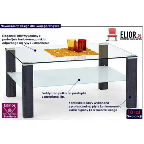 Fotografia Ława szklana Handi - wenge z kategorii Ławy i stoliki