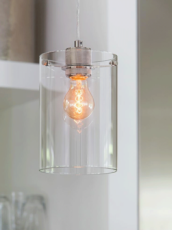 Loftowa lampa wisząca Villo - szklana