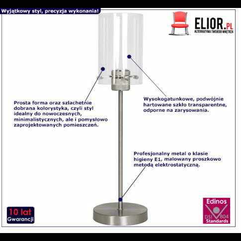 Fotografia Szklana lampa stołowa Nalmi - srebrna z kategorii Przeznaczenie