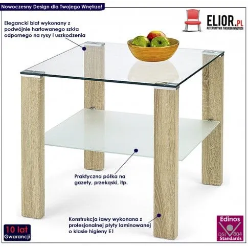 Fotografia Kwadratowa ława Teris - dąb sonoma z kategorii Ławy i stoliki