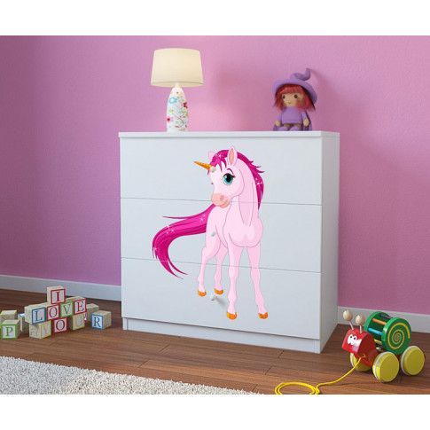 Szczegółowe zdjęcie nr 6 produktu Komoda dla dziewczynki z szufladami Happy 10X mix - biało-różowa