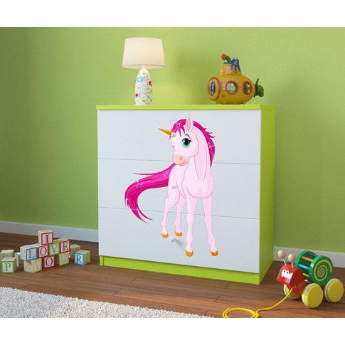 Szczegółowe zdjęcie nr 7 produktu Komoda dla dziewczynki z szufladami Happy 10X mix - biało-różowa