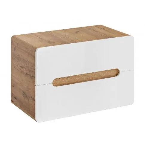 Szczegółowe zdjęcie nr 5 produktu Komplet wiszących mebli łazienkowych Zeftox 4Q 80 cm - Biały połysk