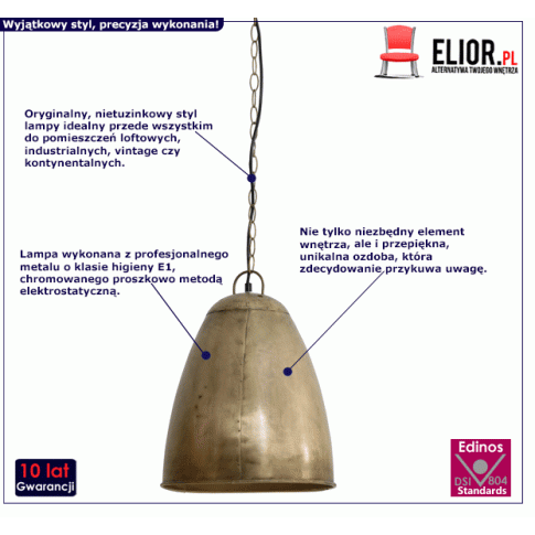 Fotografia Loftowa lampa wisząca Figari - złota z kategorii Lampy