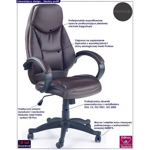 Fotografia Fotel obrotowy Ukla - brązowy z kategorii Fotele