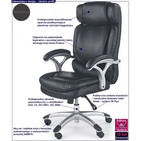 Fotografia Fotel obrotowy Beni - czarny z kategorii Fotele obrotowe