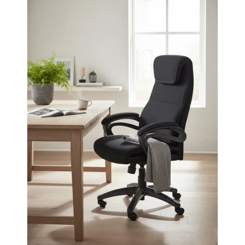 Fotografia Czarny nowoczesny fotel biurowy - Vomas z kategorii Fotele obrotowe