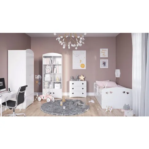 Szczegółowe zdjęcie nr 4 produktu Łóżko dziecięce z materacem Cecil 2X 80x140 - białe