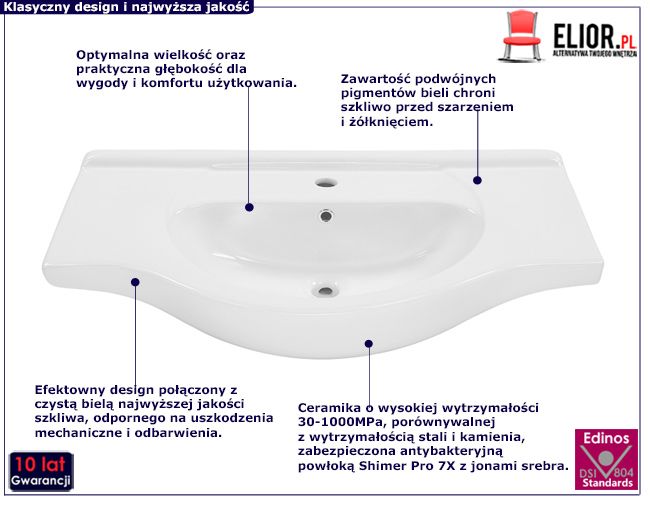 Biała umywalka łazienkowa Romanza