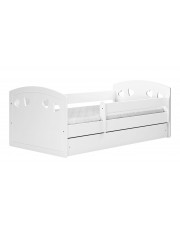 Łóżko dla dziewczynki z barierką Nolia 2X 80x160 - białe w sklepie Edinos.pl