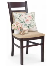 Drewniane krzesło w stylu klasycznym ciemny orzech - Ivoxi w sklepie Edinos.pl