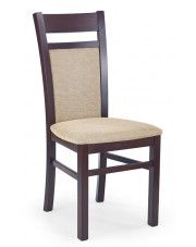 Drewniane krzesło w stylu skandynawskim Lettar - Ciemny orzech w sklepie Edinos.pl