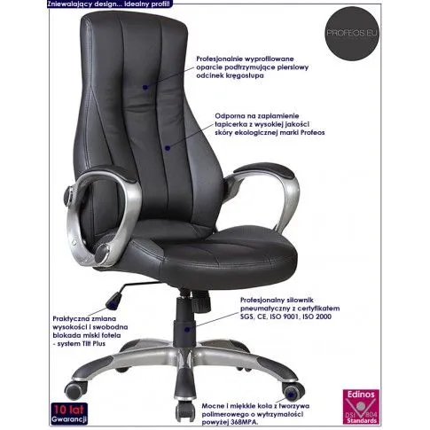 Fotografia Fotel obrotowy Venice - czarny z kategorii Fotele