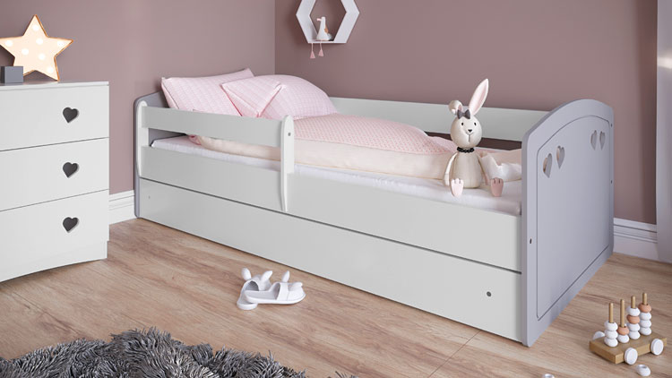 Łóżko dziecięce z barierką, szufladą i materacem Nolia 3X
