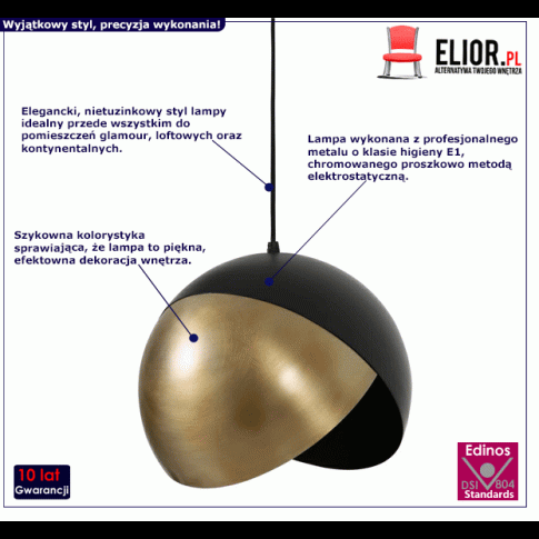 Fotografia Glamour lampa wisząca Candra 20 cm - złota z kategorii Kuchnia i Jadalnia