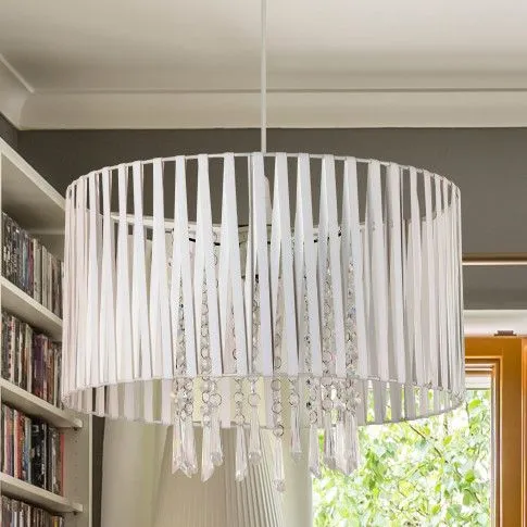 Zdjęcie biała lampa wisząca w stylu glamour E627-Holly | Edinos.pl