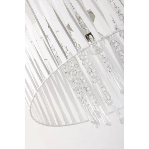 Szczegółowe zdjęcie nr 6 produktu Lampa wisząca z ekoskóry E627-Holly - biały