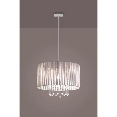 Szczegółowe zdjęcie nr 5 produktu Lampa wisząca z ekoskóry E627-Holly - biały