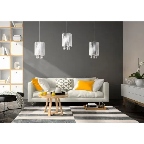 Szczegółowe zdjęcie nr 4 produktu Lampa wisząca ekoskóra E628-Holly - biały