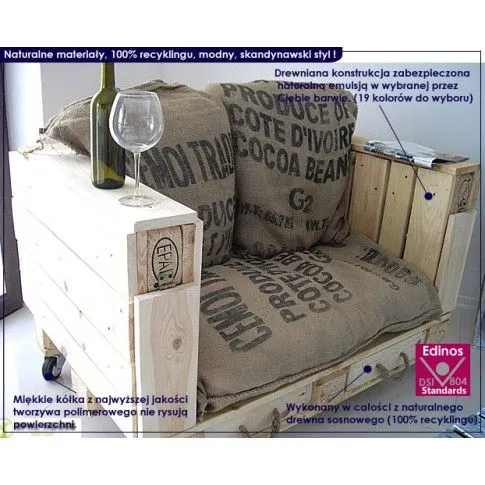 Fotografia Fotel z palet na kółkach Megar z kategorii Fotele wypoczynkowe