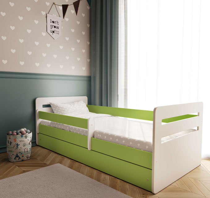 Wizualizacja dziecięcego łóżka w kolorze zielonym Candy 2X