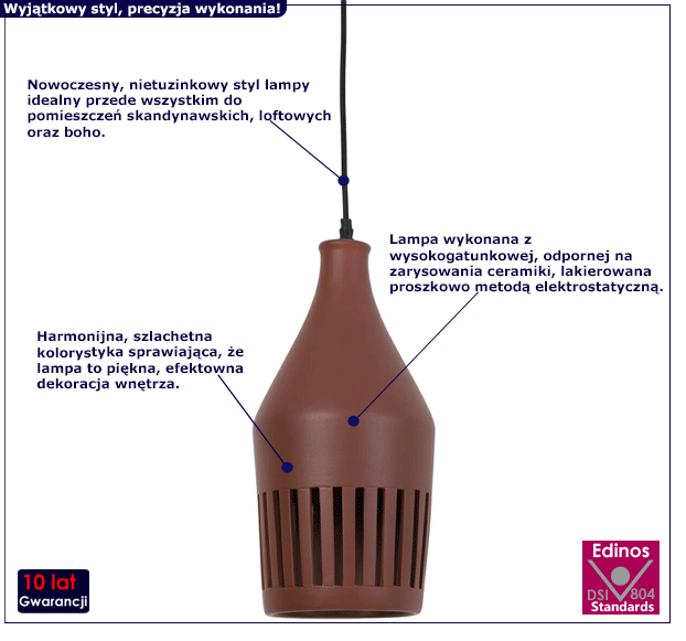 Boho lampa wisząca Elda - brązowa