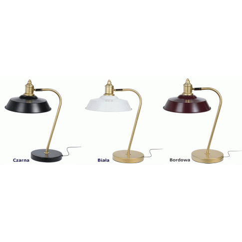 Zdjęcie retro lampa stołowa Sigurd bordowa stylowa | Edinos.pl