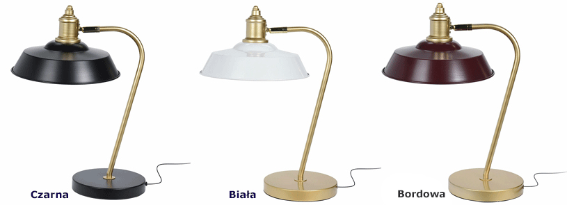 Retro lampy stołowe nocne Dimea - złote