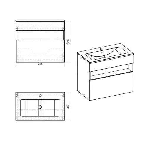 Zdjęcie podwieszana szafka pod umywalkę Monako 2X 80 cm  - sklep Edinos.pl