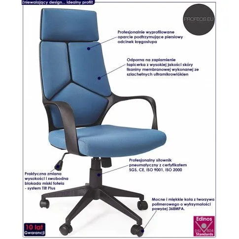 Fotografia Niebieski fotel obrotowy - Viver z kategorii Fotele obrotowe