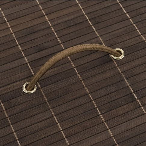 Szczegółowe zdjęcie nr 7 produktu Okrągły bambusowy kosz na pranie Lavandi 2X - ciemnobrązowy