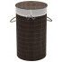 Okrągły bambusowy kosz na pranie Lavandi 2X - ciemnobrązowy