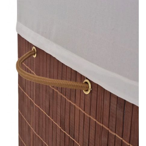 Szczegółowe zdjęcie nr 7 produktu Kosz z bambusa na pranie Lavandi 4X - brązowy