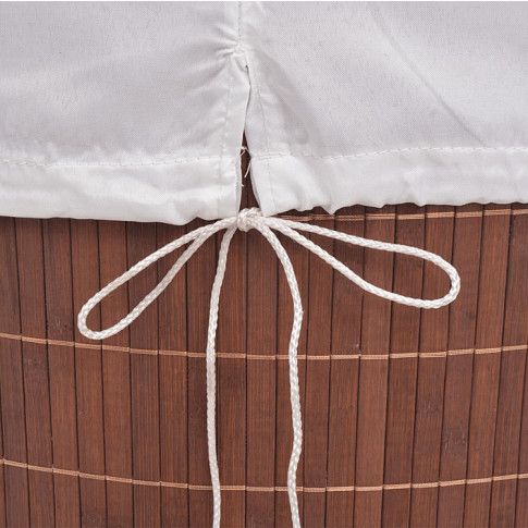 Szczegółowe zdjęcie nr 6 produktu Kosz z bambusa na pranie Lavandi 4X - brązowy