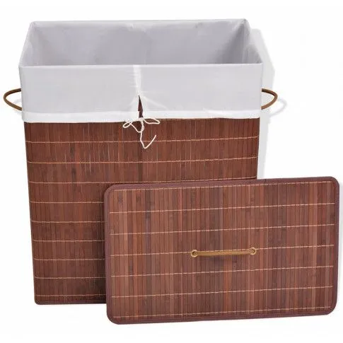 Szczegółowe zdjęcie nr 5 produktu Kosz z bambusa na pranie Moira 4X - brązowy
