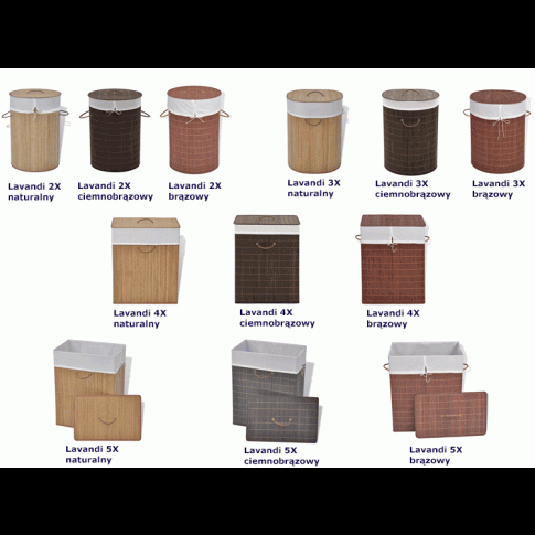 Szczegółowe zdjęcie nr 8 produktu Kosz na pranie z drewna bambusa Moira 5X - naturalny