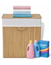 Kosz na pranie z drewna bambusa - Moira 5X w sklepie Edinos.pl