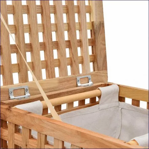 Szczegółowe zdjęcie nr 4 produktu Kosz na pranie z drewna Balanzo 3X