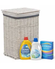 Biały wiklinowy kosz na pranie - Viver w sklepie Edinos.pl