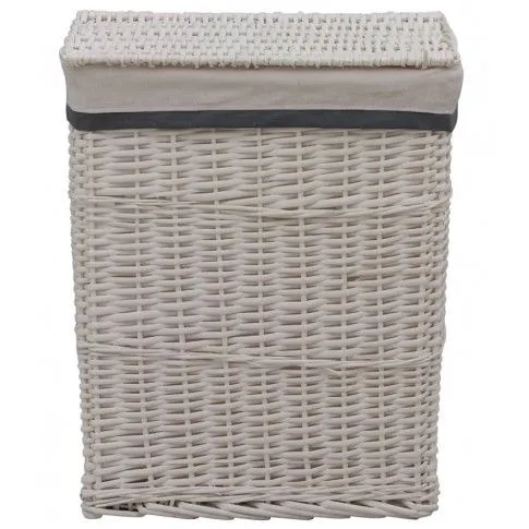 Szczegółowe zdjęcie nr 6 produktu Biały wiklinowy kosz na pranie - Viver