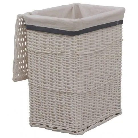 Szczegółowe zdjęcie nr 7 produktu Biały wiklinowy kosz na pranie - Viver