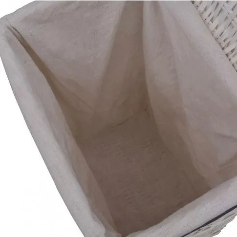 Szczegółowe zdjęcie nr 8 produktu Biały wiklinowy kosz na pranie - Viver