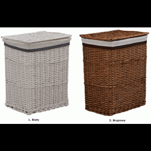 Szczegółowe zdjęcie nr 11 produktu Biały wiklinowy kosz na pranie - Viver