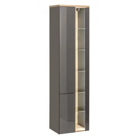 Szczegółowe zdjęcie nr 4 produktu Zestaw mebli łazienkowych z oświetleniem LED Laures 2Q 60 CM - Grafit połysk