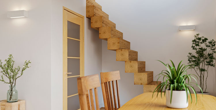 Biały geometryczny kinkiet H650-Dalia w stylu minimalistycznym